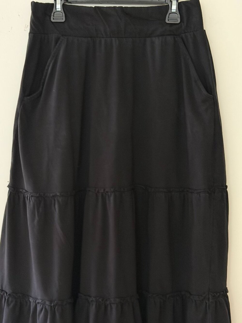 Pact Organic Cotton Women's Fit & Flare Tiered Skirt, Black, Size M